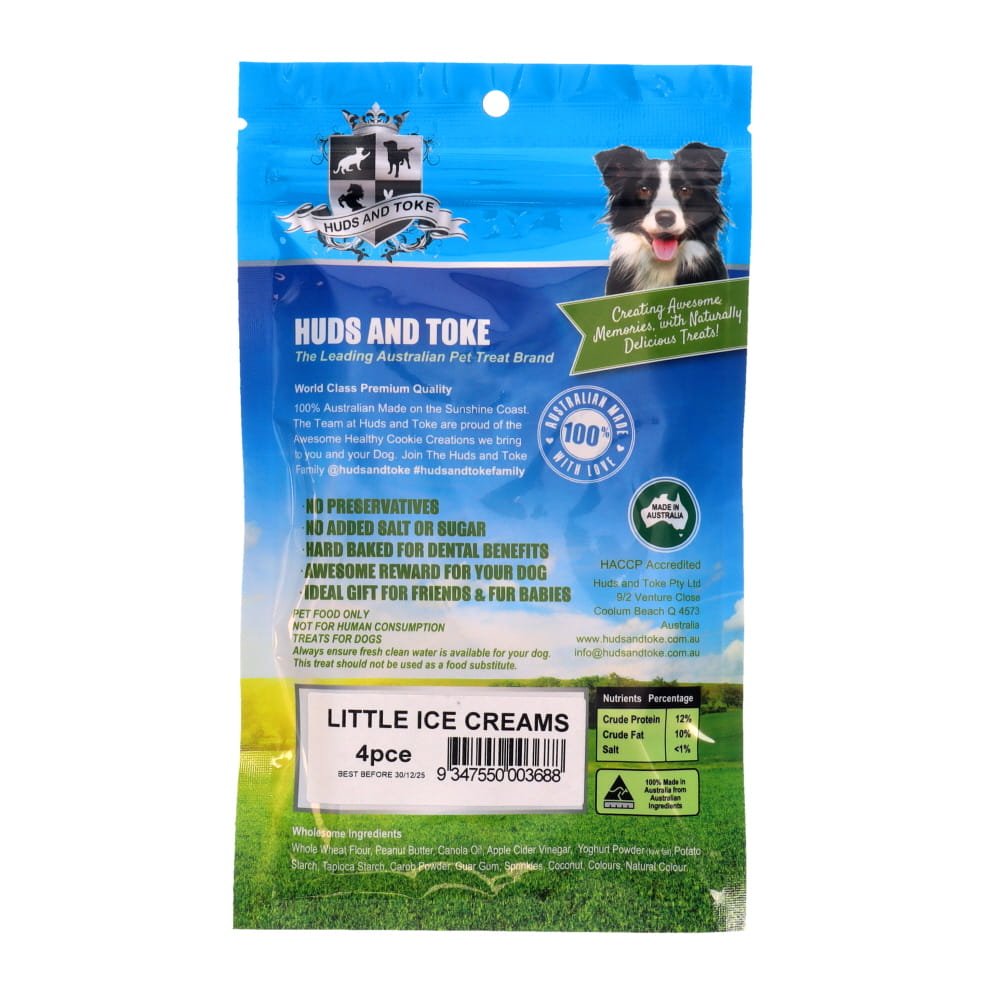 Huds and Toke ICECREAM CONE COOKIES 4pk - 7.5cm - Teddy DogWear