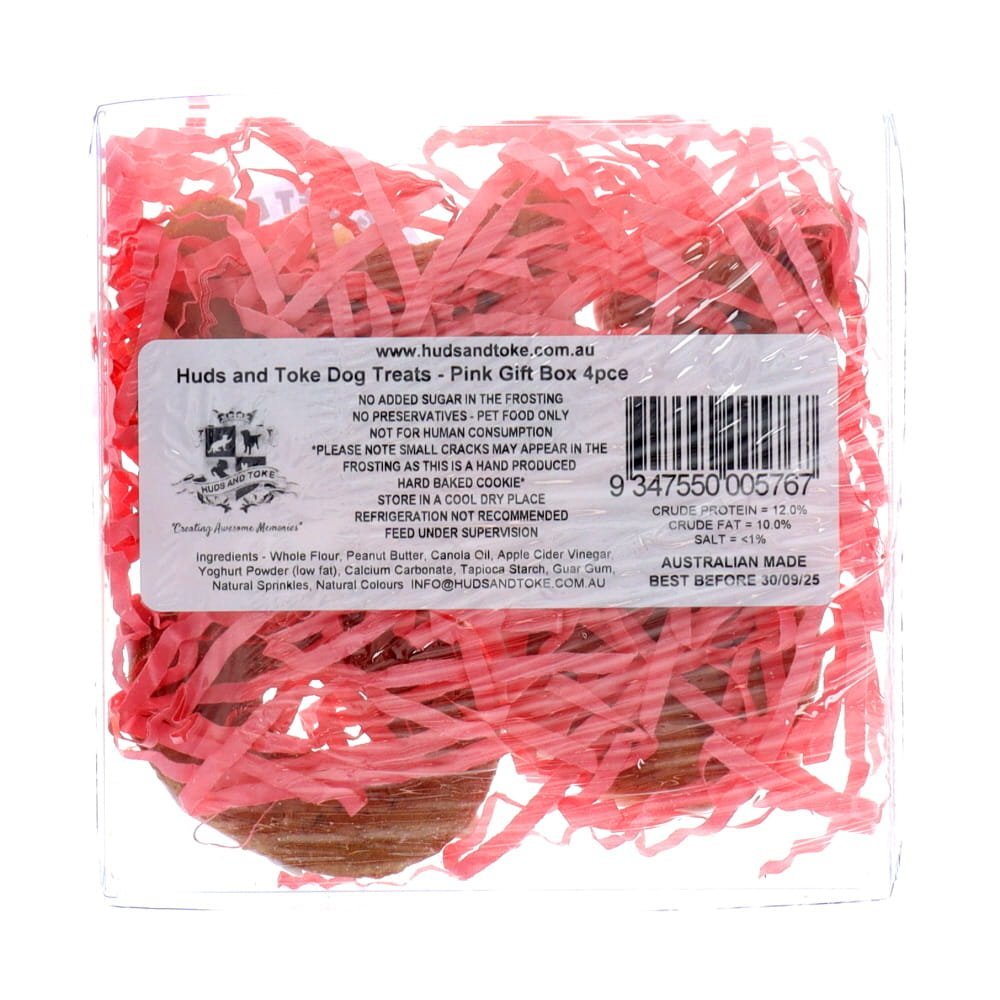 Huds and Toke COOKIE MIX GIFT BOX Pink 4pk (Assorted Sizes) - Teddy DogWear