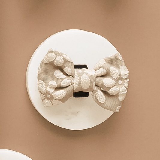 Cocopup London - LUXE Bow Tie - Mocha Flower - Teddy DogWear
