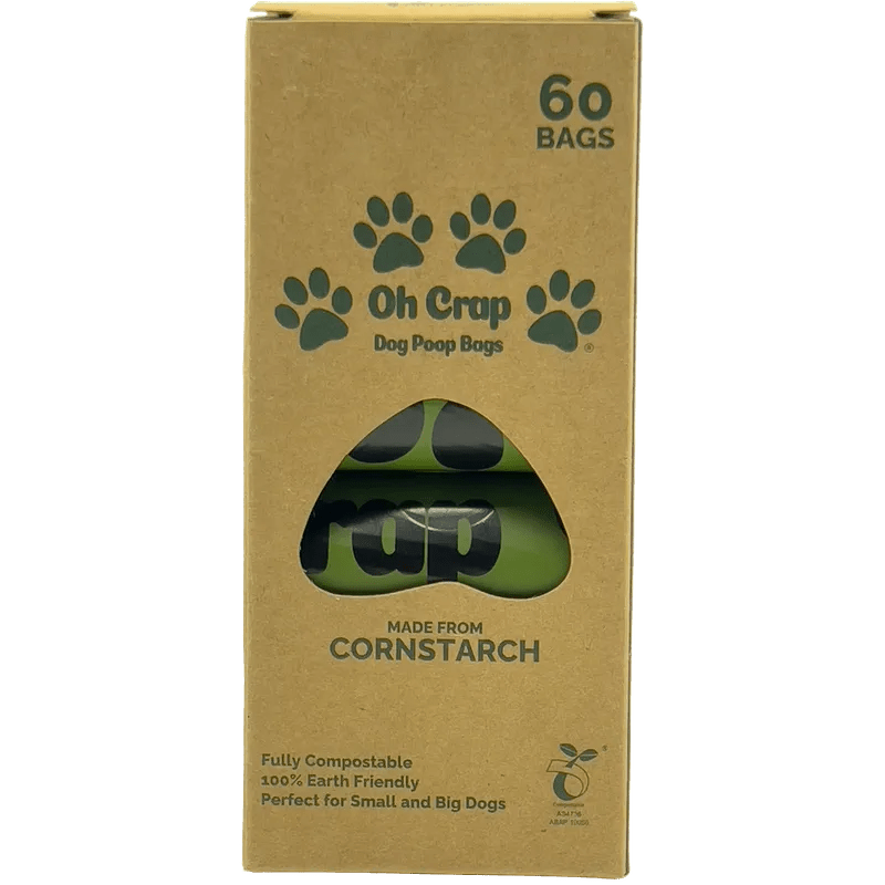 Oh Crap Compostable Dog Poop Bags 60 Pack - Teddy DogWear