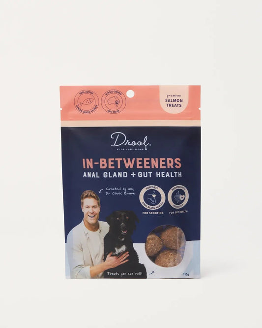 Drool Dr Chris In - Betweeners Gland & Gut Treats Salmon 110G - Teddy DogWear