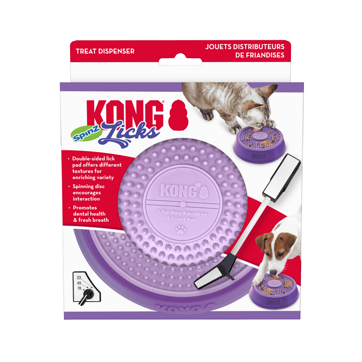 KONG Licks Spinz Spinning Food Bowl for Cats and Dogs - Small - Teddy DogWear