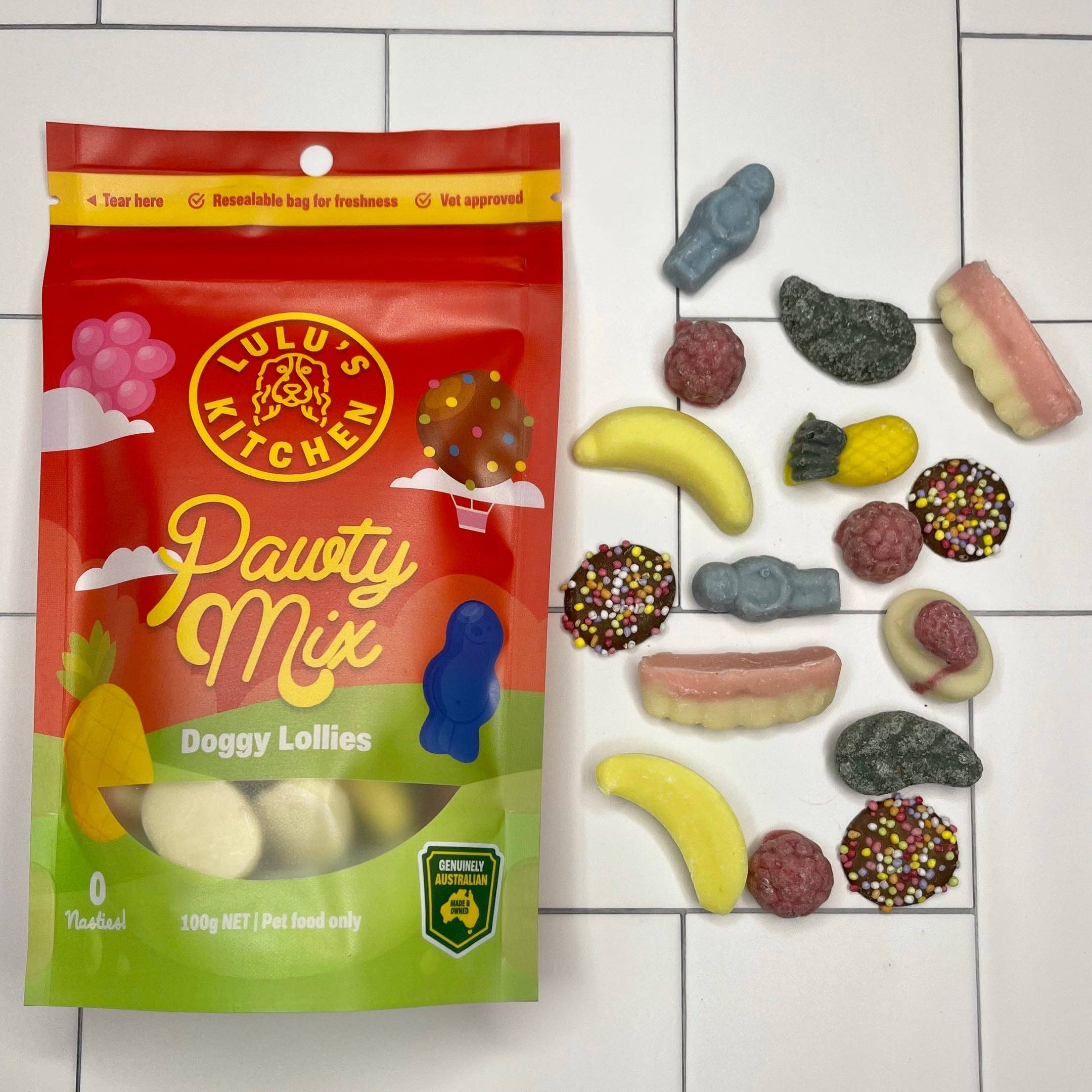 Rover Pet Products - Pawty Mix - Retro Inspired Dog Treats - Teddy DogWear