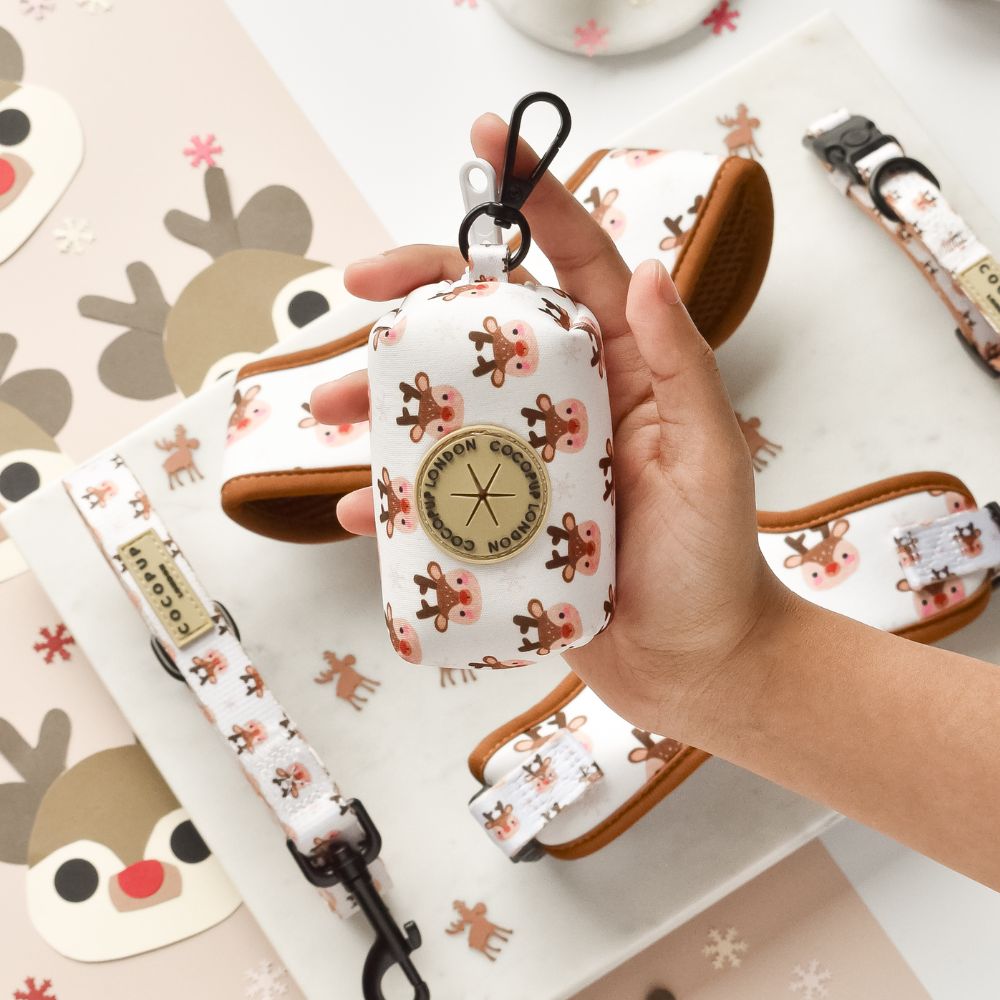 Cocopup London – Poop Bag Holder – Ralphie Reindeer - Teddy DogWear