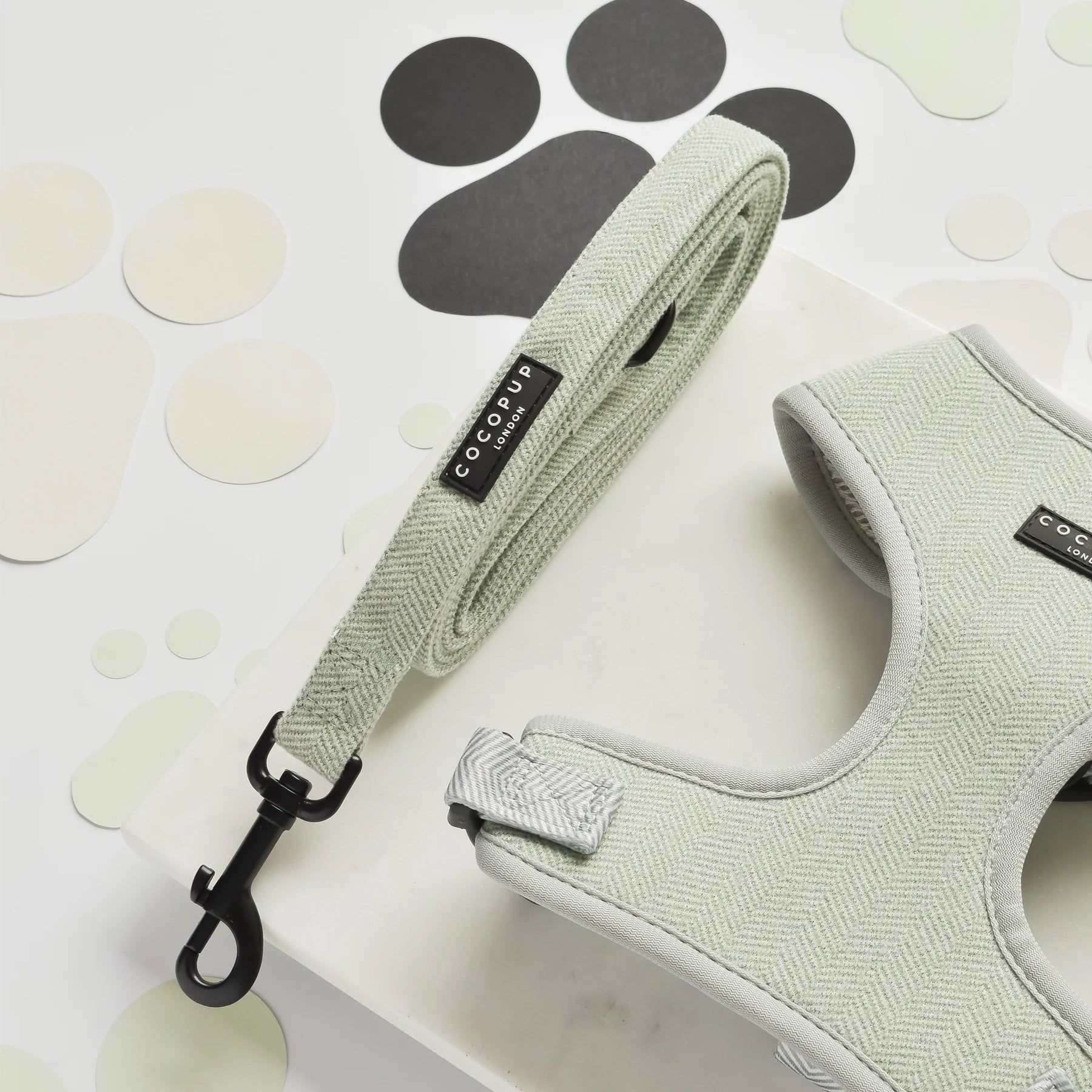 Cocopup London – Dog Lead – Sage Tweed - Teddy DogWear