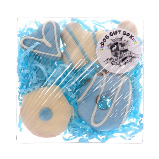 Huds and Toke COOKIE MIX GIFT BOX Blue 4pk (Assorted Sizes) - Teddy DogWear