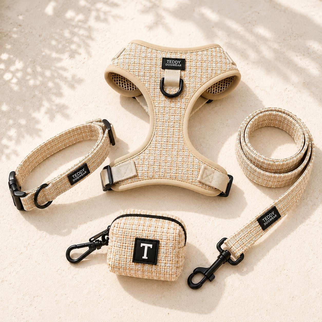 Premium Dog Harness Collar Lead Bow Tie