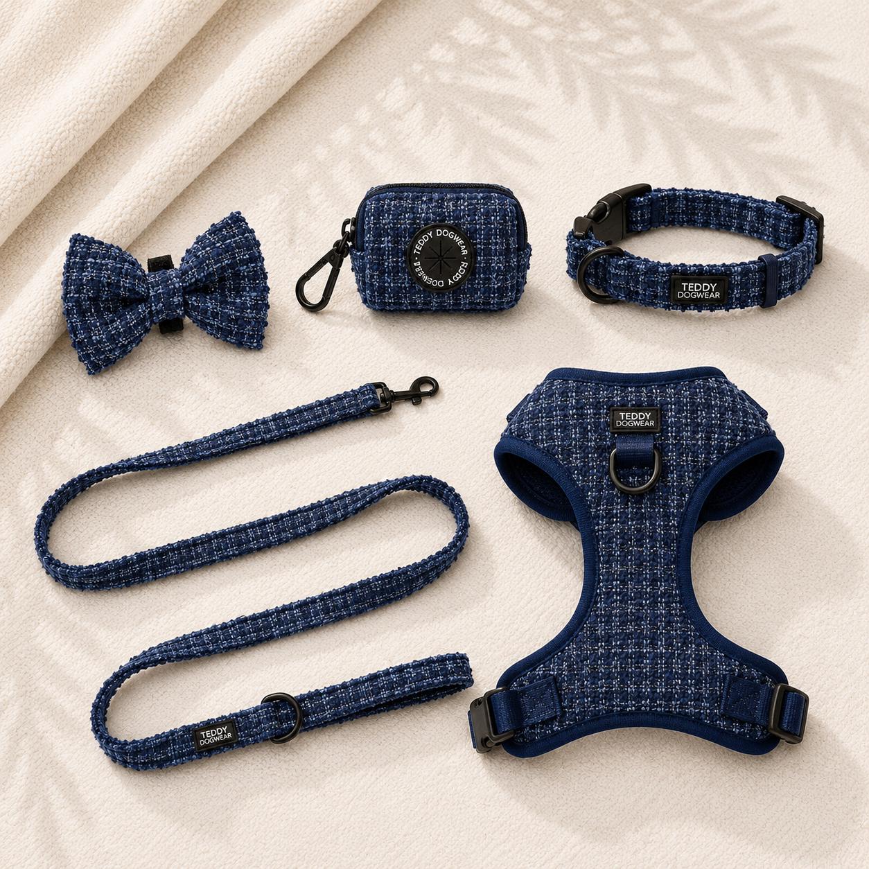 Premium Dog Harness Collar Lead Bow Tie