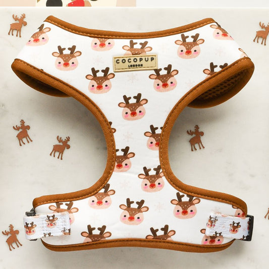 Cocopup London – Adjustable Neck Harness – Ralphie Reindeer - Teddy DogWear